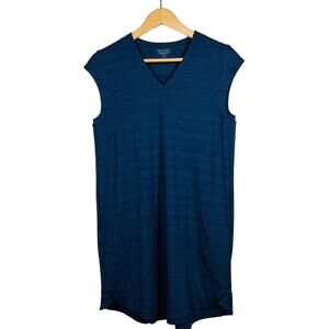 Athleta Casual V Neck Athletic Dress Loose Fit Sport Blue No Skort- XS